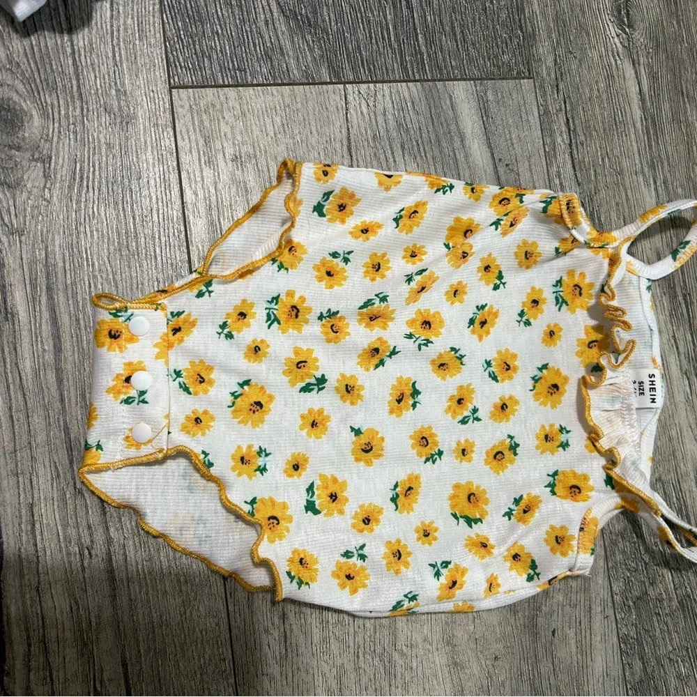 Sunflower Print Kids Romper